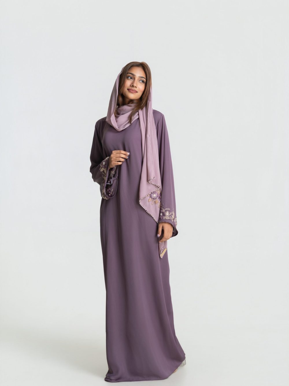 Iris abaya set in Violet