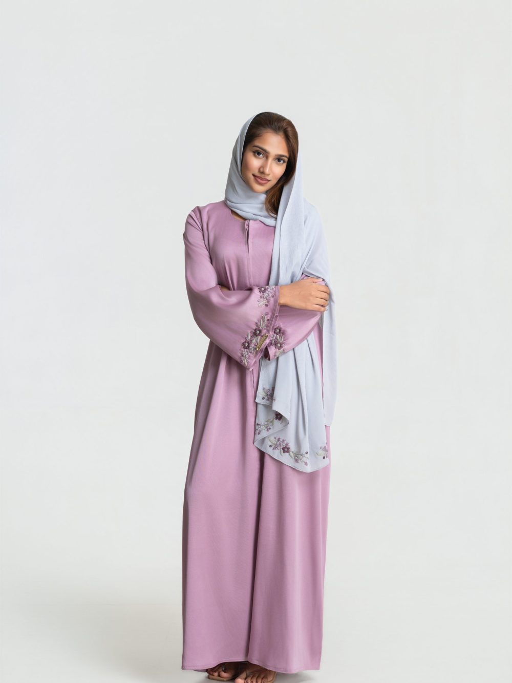 Lavender abaya set in Mauve